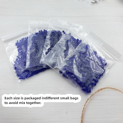 1310pcs Bicone Crystal Glass Beads 2mm 3mm 4mm 6mm 8mm Faceted Crystal Spacer Beads for Bracelets Necklace Pendants Earrings DIY Jewelry Craft Making(Dark Blue) - color: Dark Blue