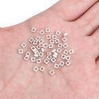 BEADIA Silver Plated Square Spacer Beads 3x1.5mm 50pcs for Jewelry Making Findings Non Tarnish - color: Silver, size: 3x1.5mm Square