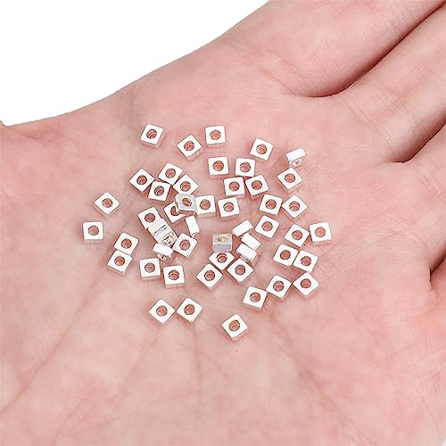 BEADIA Silver Plated Square Spacer Beads 3x1.5mm 50pcs for Jewelry Making Findings Non Tarnish - color: Silver, size: 3x1.5mm Square