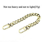 HAHIYO Purse Chain Strap 7.9 inches Light Gold for Shoulder Cross Body Sling Purse Handbag Clutch Replacement Comfortable Flat 0.4' Wide Enough 2.4mm Extra Thick Metal 1 Pack - size: Light Gold 7.9 inches