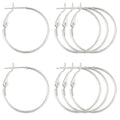 Beebeecraft 1 Box 24Pcs Hoop Earrings Findings Platinum Plated Brass Round Open Beading Hoop Components for Jewellery Making DIY Crafts Art Accessories Creation Festival Gift Wedding Party Favor - color: Silver