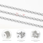 KYUNHOO 4 Meters Circle Link Chain Spool Soldered Stainless Steel Chains for Jewelry Making Charm Chains Bulk for Men DIY Jewelry Craft Finding Jewelry Making Supplies - color: Silver Circle