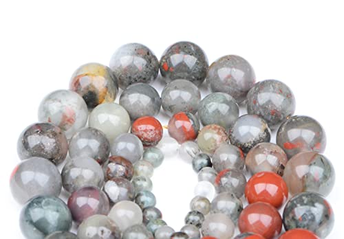 Bymitel 90 pcs Natural Genuine Real Round Loose Stone Beads Gemstone Spacers for Charm DIY Jewelry Making 15.5" per Strand 4mm (Bloodstone, 4mm) - color: Bloodstone, size: 4mm