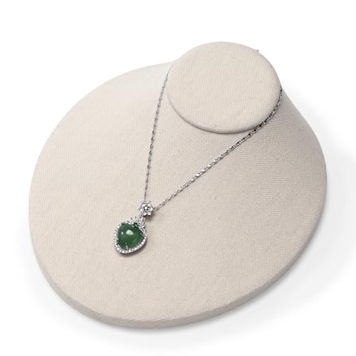 Oirlv Necklace Holder Bust Velvet Jewelry Display Necklace Display for Vendors Display Pendant Display Stand White - color: White Linen