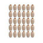 30pc Natural Oval Wood Beads - Unfinished Wooden Spacer Beads (Large) 20mm x 30mm, 8mm Hole for Jewelry Making - color: 30x20mm, Natural#30pcs