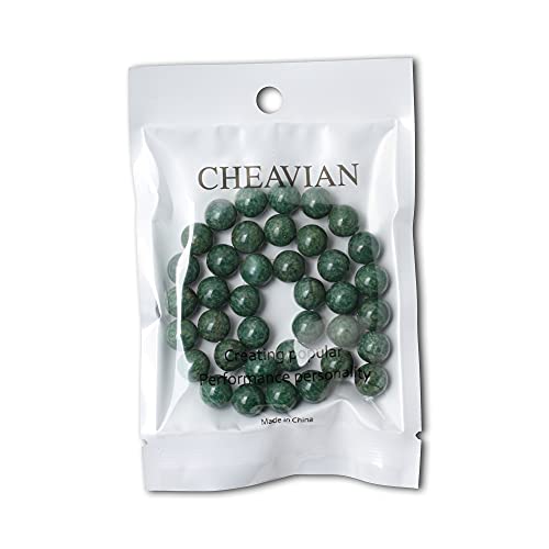 35PCS 10mm Natural African Jade Gemstone Round Loose Beads for Jewelry Making DIY Findings 1 Strand 15" - color: African Jade, size: 10mm