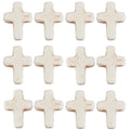 SUNNYCLUE 1 Box About 40Pcs Cross Beads White Synthetic Turquoise Beads Bulk Easter Pocket Crosses in Bulk Mini Cross Charm Crucifix Spacers for Jewelry Making Beading Kit DIY Bracelet Supplies - color: 40pcs 15x20mm White Cross Beads