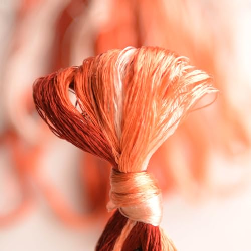 100% Nature Mulberry Handmade Embroidery Silk Thread Woven Jewelry Accessory Artificial Flowers Cross Stitch Floss DIY Sewing Kits 8 Gradient Colors 22m Each (33) - color: 33