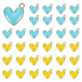 MECCANIXITY Enamel Alloy Heart Charm, Valentine Heart Pendants Love Jewelry Making Charm for DIY Necklace Bracelet Earrings Keychain - color: Blue/Yellow