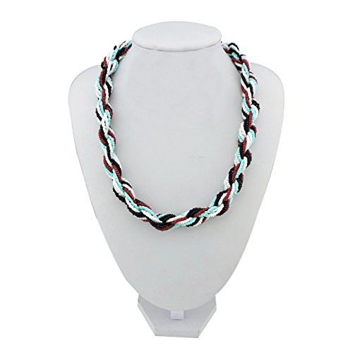 Bocar Fashion Seed Beads Statement Collar Necklace for Women (NK-10408) - color: mix