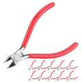 HAUTMEC 6" Flush Cutters Ultra Sharp Flush Cut Pliers 10PCS Small Wire Cutters for Crafting, Spring Loaded and Non-slip Grip Wire Snips for Plastic, Jewelry Marking, Artificial Flowers, HT0318-10PC - color: 6 Inch-10pcs