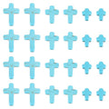 SUNNYCLUE 90Pcs 3 Sizes Mini Blue Turquoise Cross Beads 10/16/25mm for Jewelry Making Supplies - color: 90pcs 10/16/25mm Turquoise Blue Cross Beads