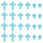 SUNNYCLUE 90Pcs 3 Sizes Mini Blue Turquoise Cross Beads 10/16/25mm for Jewelry Making Supplies - color: 90pcs 10/16/25mm Turquoise Blue Cross Beads
