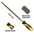 TARIST Metal File Set, 3-Piece, 8-inch,Professional Carbon Steel File, Includes Flat/Half-Round/Round,Work for Metal, Wood and More - style: Metal File - 3 pcs