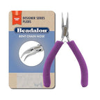 Beadalon Designer Series Bent Chain Nose Pliers, Purple Vinyl-Free Grips, Stainless Steel, Box Joint, Double Leaf Springs, 4.75 in - color: Purple, style: Bent Chain Nose