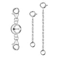 Necklace Extender Magnetic Necklace Clasps and Closures 14K Gold Plated 925 Sterling Silver Extension Magnetic Jewelry Clasps for Bracelet Extenders - color: B-Silver