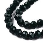 10 Strands Briolette Faceted Rondelle Glass Beads 4x3mm Tiny Opaque Glass Loose Beads 1230pcs for Bracelets Jewelry Making - color: Dark Green, size: 4x3mm