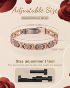 Magnetic Bracelets for Women, 99.99% Pure Copper Bracelet, 3800 Gauss, Adjustable Sizing, Women's Bracelets With Built-in Magnets, Gift Packaging, Fashion Jewelry Gift. - color: Copper