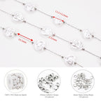 KYUNHOO 9.8 Feet Thin Paperclip Links Silver Stainless Steel Jewelry Chain on Spool Heart Necklace Imitation Pearl Chains for Making Crafts Finding Jewelry Supplies - color: Heart Silver