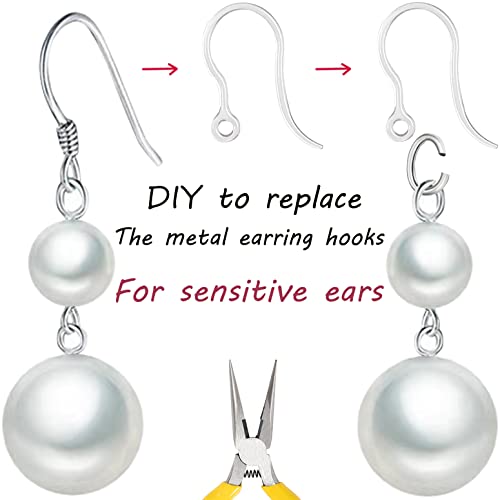 60pcs Safety Non-Allergenic Plastic Earring Hooks Ear Wire Anti Allergy Hooks Earring Findings DIY Jewelry Making for Sensitive Ears (5 in 1 Color) - color: 5-in-1 Color Hook 60pcs