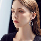 Beebeecraft 1 Box 100Pcs Hoop Ear Wires 316 Stainless Steel Earring Round Loops Findings Wine Glass Charm Rings for Beading Jewelry Making 30mm - color: Silver, size: 30mm