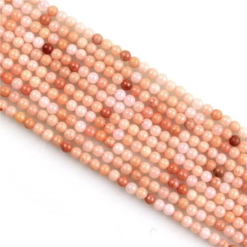 MJDCB 320pcs Natural Small Stone Beads 2mm Pink Aventurine Round Smooth Loose Gemstone Bead for Jewelry Making Bracelets Earrings Necklaces Accessories - color: Pink Aventurine