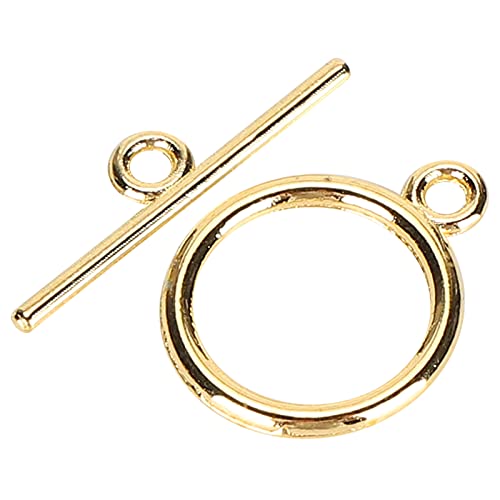 100 Pack Jewelry Clasp, Gold Bracelet Clasps Sets Alloy Toggle Jewelry Clasp Sets DIY Crafts Making Supplies Easy to Operate Toggle Connectors for Bracelet Jewelry Making