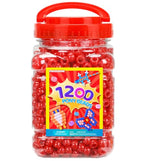 Praisebank Pony Beads, 1200pcs 6x9mm, Wholesale Beads, Bracelets Jewelry Making, Arts & Crafts(Red) - color: RED, size: Small Size