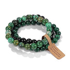3 PCS Healing Crystal Bracelets for Women 8mm Natural Stone Beaded Stretch Bracelet Amethyst Jewelry Gifts - color: 05 8mm African Turquoise