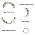 DanLingJewelry 1000 pcs 304 Stainless Steel 17 Gauge Open Jump Rings 10mm for Jewelry Making Connectors Jewelry Finding Stainless Steel Color - color: 1000 pcs - ф10mm δ 1.4mm