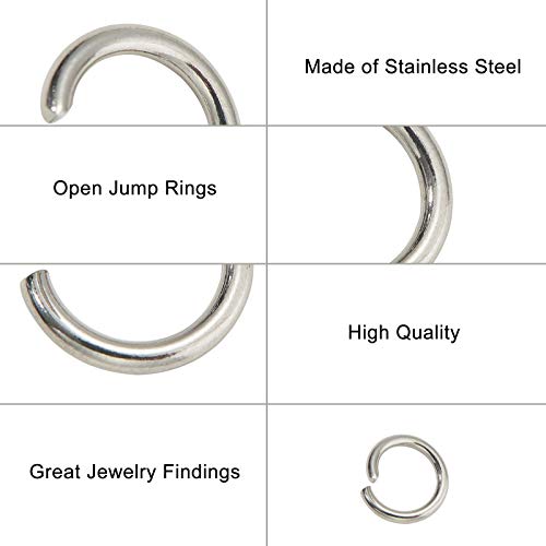 DanLingJewelry 1000 pcs 304 Stainless Steel 17 Gauge Open Jump Rings 10mm for Jewelry Making Connectors Jewelry Finding Stainless Steel Color - color: 1000 pcs - ф10mm δ 1.4mm