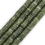 JOE FOREMAN 2x6mm Natural Light Green Canada Jadeite Jade Semi-Gemstone Heishi Disc Rondelle Spacer Beads for Jewelry Making Full 15" Strand Energy Stone Healing Power - color: Light Green Canada Jadeite Jade