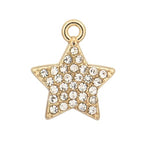 Pack of 20 Rhinestone Charms Gold Plated Pendants Pave Crystal Accessories for Necklace Bracelet Jewelry Making DIY Crafting - color: (Star Mod.2)VID65801