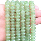 Songxi 5x8mm Natural Green Aventurine Stone Rondelle Beads, 75PCS Spacer Round Loose Abacus Beads for Jewelry Making, for Bracelet Necklace Earrings, Arts and Crafts - color: Green Aventurine