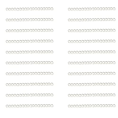 60 Pcs Necklace Extension Chain Metal Silver Gold Twist Removable Tail Extender Chains for Jewelry Making Bracelet Anklet Keychain DIY Kit (Silver, 7 cm) - color: Silver, size: 7 cm
