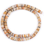 GEM-Inside 2x6mm Natural Yellow Crazy Lace Agate Stone Heishi Disc Rondelle Spacer Beads for Jewelry Making Full 15" Strand Energy Stone Healing Power Crystal - color: Yellow Crazy Lace Agate