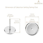 BEADNOVA Cabochon Setting Post 60pcs Blank Earring Studs 10mm Stainless Steel Cabochon Setting Ear Stud with Stainless Steel Backs for Resin DIY Earring Making (10mm, 60pcs) - color: 60pcs, size: 10mm