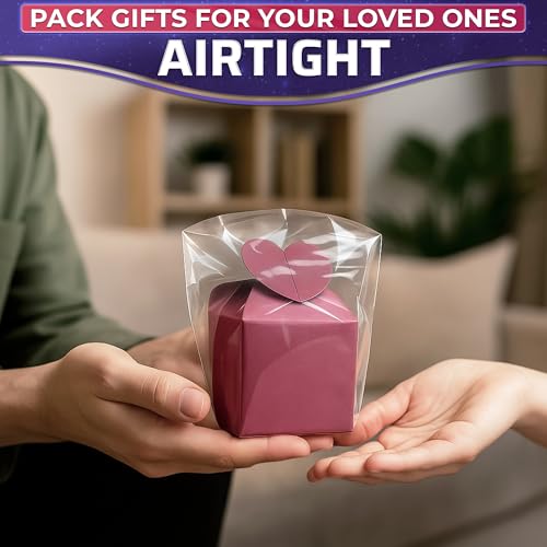 200 Pcs Heat Shrink Wrap Bags – 4x6 In Mother’s Day Cellophane Bags Compatible with Hair Dryer at Medium Temperature – Suitable for Packaging Small Items, Protects from Dust, Moisture, and Scratches - size: 1 count (Pack of 200)