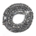 36pcs Natural Matte Black Larvikite Gemstone Beads，10mm Frosted Round Loose Stone Beads for Jewelry Making DIY Earring Bracelet Necklace Crafts - color: Black Larvikite, size: 10mm