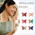 Beadthoven 12pcs/6 Pairs Butterfly Wood Resin Charms Connector Pendants, Mini Small Butterfly Wood Earrings Blanks Wooden Pendants for DIY Bracelet Jewelry Making Spring Boho Earrings Necklace Women - color: Butterfly