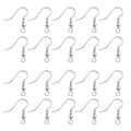 TOAOB 100pcs Earring Hooks Hypoallergenic French Ear Wires with Ball and Coil 18mm Silver Tone Fish Hook Earrings Making Supplies for DIY Jewelry Making - color: Silver