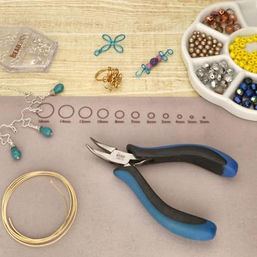 The Beadsmith Ergonomic Bent Chain Nose Pliers – 5 inches (127mm) – Comfortable Ergonomic Grip, Double-Leaf Springs & Polished Steel Head – Extra-Fine Tips Precision to Medium Level Work - style: Bent Chain Nose