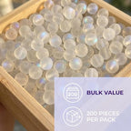 200Pcs Clear Matte Crystal Glass Beads, 4mm Aurora Mermaid Style for DIY Jewelry Making, Necklace Bracelet Earring Crafts