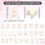 52Pcs A to Z Large Letter Beads White Alphabet Shaped Beads with Large Hole Acrylic Opaque 26 Capital Letters Chunky Initial Alphabet Loose Spacer for Jewelry Making Keychains Phone Chains - style: Style 5