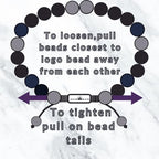 Mens Beaded Bracelet - Stone Jewelry, Black Onyx Hematite Bracelets, Mens Accessories, Adjustable - style: Night Hunter