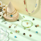 Ipotkitt 100 Pcs Electroplate Glass Beads Faceted Crystal Charms Colorful Heart Dangle Charms for DIY Earring Necklace Bracelets Jewelry Making - color: 100pcs-Faceted Glass Charms-15x9x5.5mm