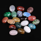 CAB Cabochon Natural Stone Beads for Jewelry Making - Oval, Random Color, Crystal Quartz - Size 13x18 mm, 20 Pieces - size: 13x18mm
