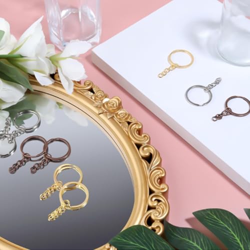 100Pcs Keychain Key Ring with Chain Bulk Split Key Chain,1.1 Inch Key Chains Parts with Open Jump Ring Connector for Jewelry Making Crafts (Gold) - color: 100Pcs Gold