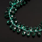 200pcs Czech 12mm Faceted Teardrop Briolette Crystal Glass Loose Beads Pendant Drop Spacer Bulk Emerald Green for DIY Jewelry Making CCT2-24 - color: Emerald Green, size: 12x6mm - 200pcs