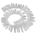 SUNYIK Natural Rock Quartz Crystal Points Quartz Polished Sticks Spikes Point Beads 15 inch Strand Drilled - color: Natural Rock Quartz(Polished), size: 0.5"-1.6"